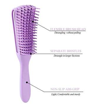 Messen Purple Detangling Brush for Afro American Hair - Gentle & Effective