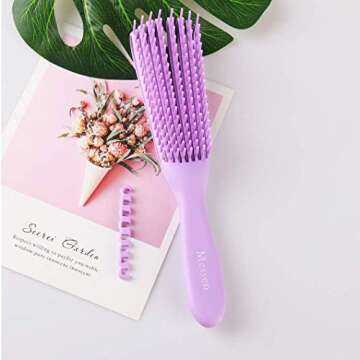 Messen Purple Detangling Brush for Textured Hair Care