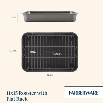 Farberware Nonstick Roaster with Rack - 11" x 15"