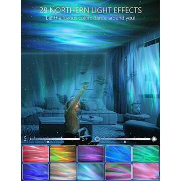 GDNZDUTS Star Projector - Northern Galaxy Light Aurora Projector with Music Speaker - LED Night Ligh...