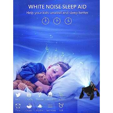 GDNZDUTS Star Projector - Northern Galaxy Light Aurora Projector with Music Speaker - LED Night Light Projector with White Noise - Galaxy Projector with Remote for Bedroom, Kids, Adults, Room Decor