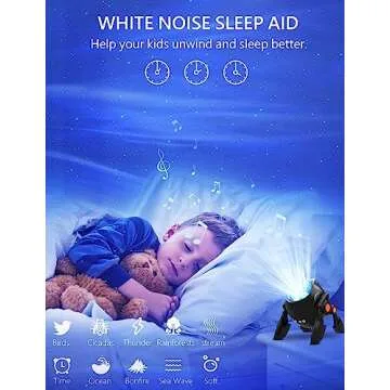 GDNZDUTS Star Projector - Northern Galaxy Light Aurora Projector with Music Speaker - LED Night Light Projector with White Noise - Galaxy Projector with Remote for Bedroom, Kids, Adults, Room Decor