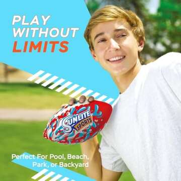 Sunlite Sports Waterproof Football, Outdoor Play, for Pool Beach Lake Park Water Toy, for Kids Children Teens Adults, Family Fun…
