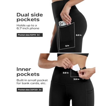 CHRLEISURE Leggings with Pockets for Women, High Waisted Tummy Control Workout Yoga Pants(3Packs 3Black, XS)