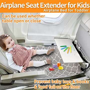 Airplane Footrest for Kids,Toddler Airplane Seat Extender for Kids,Baby Travel Essentials for Flying, Airplane Bed Compact&Portable