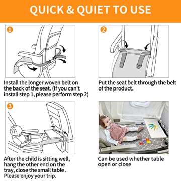 Airplane Footrest for Kids,Toddler Airplane Seat Extender for Kids,Baby Travel Essentials for Flying, Airplane Bed Compact&Portable