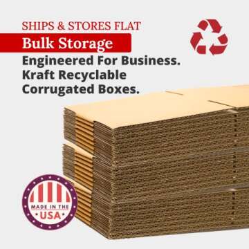 Partners Brand 6x6x48 Corrugated Cardboard Boxes, 6"L x 6"W x 48"H, Pack of 25 | Shipping, Packaging, Moving, Storage Box for Business, Strong Wholesale Bulk Boxes 6648