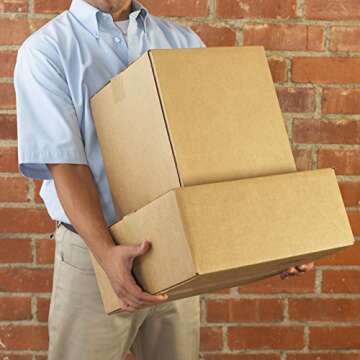 Partners Brand 6x6x48 Corrugated Cardboard Boxes, 6"L x 6"W x 48"H, Pack of 25 | Shipping, Packaging, Moving, Storage Box for Business, Strong Wholesale Bulk Boxes 6648