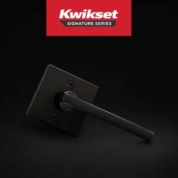 Kwikset Halifax Dummy Door Handle - Elegant Interior Lever, Matte Black Finish