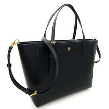 Tory Burch Emerson Leather Women's Tote - Elegant and Versatile Black Handbag