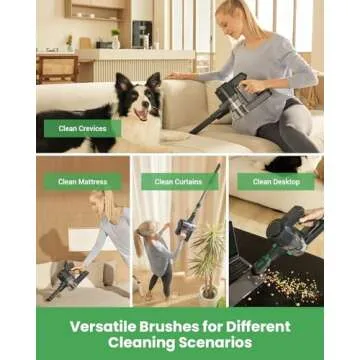 VAOTIDY V9 Cordless Vacuum Cleaner, 45Mins Runtime, 30000Pa Powerful Suction with Brushless Motor, Detachable Battery, 6-in-1 Lightweight Stick Vacuum for Home Hard Floors Carpets Pet Hair(Black)