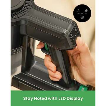 VAOTIDY V9 Cordless Vacuum Cleaner, 45Mins Runtime, 30000Pa Powerful Suction with Brushless Motor, Detachable Battery, 6-in-1 Lightweight Stick Vacuum for Home Hard Floors Carpets Pet Hair(Black)