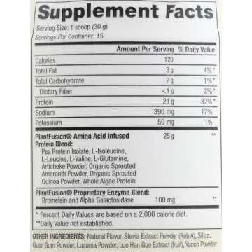 PlantFusion Complete Vegan Protein Powder - Plant Based Protein Powder With BCAAs, Digestive Enzymes and Pea Protein - Keto, Gluten Free, Soy Free, Non-Dairy, No Sugar, Non-GMO - Vanilla Bean 1 lb