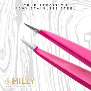Precision By MILLY Pointed Tweezers – High Carbon Stainless Steel