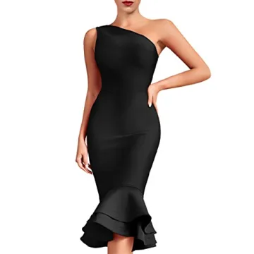 Elegant Whoinshop Women's One Shoulder Mermaid Dress for Every Party