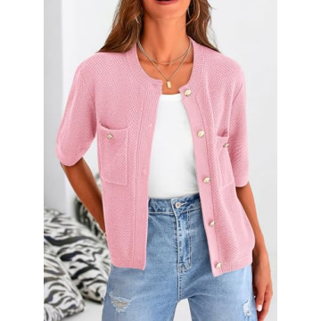 PRETTYGARDEN Light Pink Cardigan - Stylish Comfort Awaits