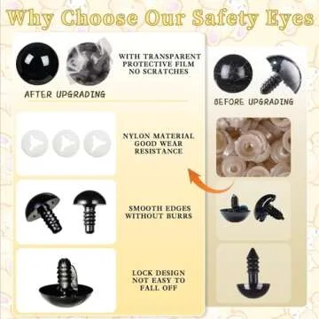 Vanblue 40pcs 20mm Upgraded Safety Eyes for Crocheting Amigurumi Eyes for Crochet Animals with Washers Craft Eyes Doll Eyes Stuffed Animal Eyes Gift for Crochet Lovers Halloween Decorations