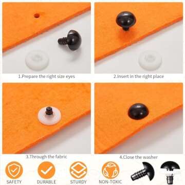 Vanblue 40pcs 20mm Upgraded Safety Eyes for Crocheting Amigurumi Eyes for Crochet Animals with Washers Craft Eyes Doll Eyes Stuffed Animal Eyes Gift for Crochet Lovers Halloween Decorations