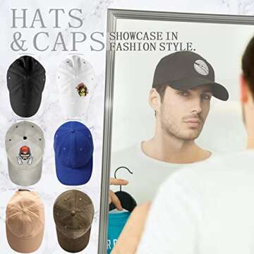 Diamerd Hat Hooks for Wall, Headband Holder Adhesive No Drilling Hat Racks Organizer for Door Closet, White, 14-Pack