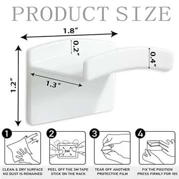 Diamerd Hat Hooks for Wall, Headband Holder Adhesive No Drilling Hat Racks Organizer for Door Closet, White, 14-Pack