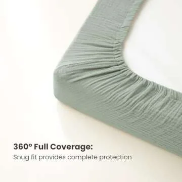 Konssy Muslin Changing Pad Cover for Baby Girls Boys, 100% Cotton Fitted Diaper Chang Table Covers, Soft Breathable Changing Pad Sheets, 2 Pack (Leafy,Green)