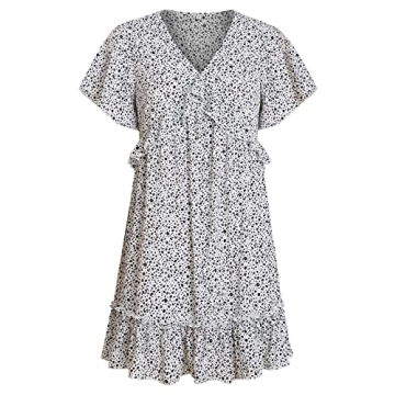 Plus Size Babydoll Dress for Women Summer Casual Cute Polka Dot Pastel Swimmer Wear Vacation Beach Dress