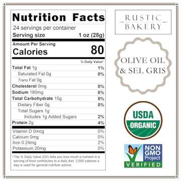 Rustic Bakery Handmade Sourdough Flatbread Crackers - Olive Oil & Sel Gris - Artisan Delights for Ch...