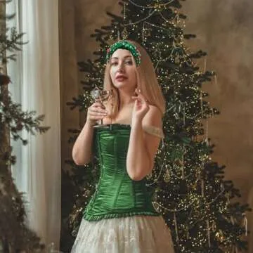 Stylish Mdscve Christmas Headband for Women with Rhinestones and Pearls