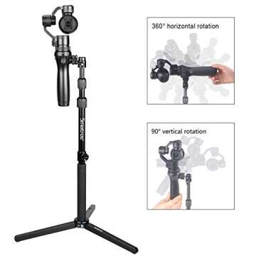 Smatree Selfie Stick Monopod with Tripod Compatible for DJI OM 4, DJI OSMO, OSMO Mobile 3, OSMO Mobile, OSMO Pro/Raw, Telescope Pole with Adapter for DJI Phone Clip Holder