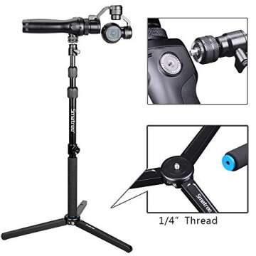 Smatree Selfie Stick Monopod with Tripod Compatible for DJI OM 4, DJI OSMO, OSMO Mobile 3, OSMO Mobile, OSMO Pro/Raw, Telescope Pole with Adapter for DJI Phone Clip Holder