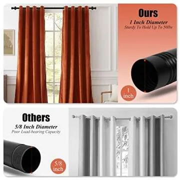 Adjustable 1 Inch Curtain Rods for Stylish Windows