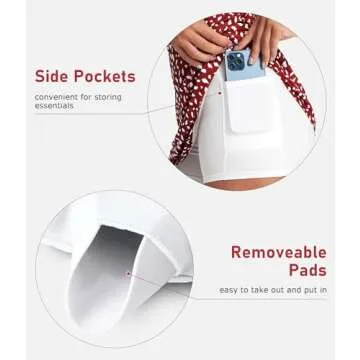 Leovqn Womens Tennis Dress with Built-in Bra & Shorts Athletic Dress for Women Workout Dress with Adjustable Straps Exercise Dress with Pockets Golf Dress