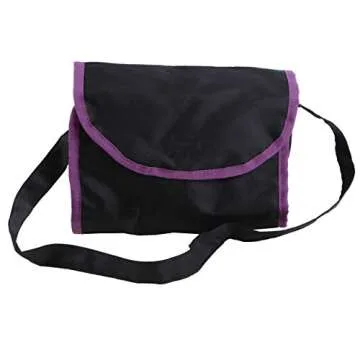 Mommy & Me Babyboo Foldable Doll Stroller with Swiveling Wheels, Doll Pram with Basket, Convertible Seat, Adjustable Handle and Free Carriage Bag - Purple Black