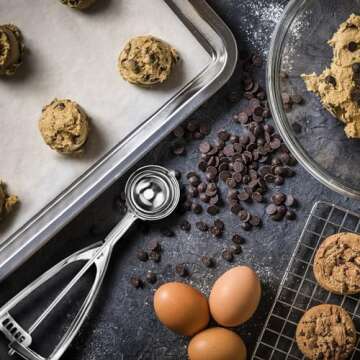 Saebye Cookie Scoop Set, 3 PCS Cookie Scoops for Baking Include 1 Tbsp/ 2 Tbsp/ 3 Tbsp, Cookie Dough Scoop, Ice Cream Scoop Set, for Cookie, Cupcake, Melon Ball, Meatball, Ice Cream