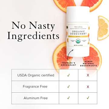 Truvani Organic Deodorant - Vegan, Aluminum-Free & Clean