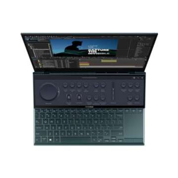 ASUS ZenBook Duo 14 UX482 14” FHD Touch Display, Intel Evo Platform, Core i7-1195G7, 8GB RAM, 512GB PCIe SSD, ScreenPad Plus, Windows 10 Home, Wifi 6E, Celestial Blue, UX482EAR-DB71T