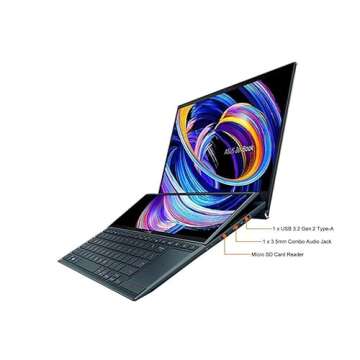ASUS ZenBook Duo 14 UX482 14” FHD Touch Display, Intel Evo Platform, Core i7-1195G7, 8GB RAM, 512GB PCIe SSD, ScreenPad Plus, Windows 10 Home, Wifi 6E, Celestial Blue, UX482EAR-DB71T