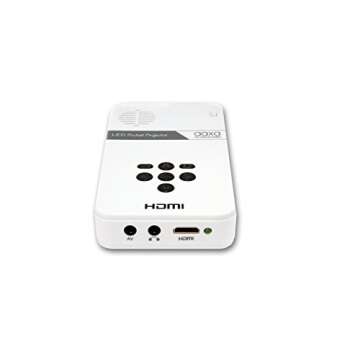AAXA Technologies KP-101-01 AAXA LED Pico Micro Video Projector - Pocket Size Portable Mobile Mini Projector with mini-HDMI, built-in Media Player & Speakers, 3.5mm Aux Out, Micro SD/USB readers and 80 Min Lithium-Ion Battery