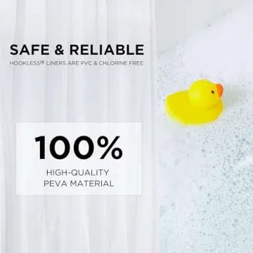 Hookless It's A Snap! Plastic PEVA Snap-In Replacement Shower Curtain Liner for Hookless Curtain with Sheer Window, 70" x 54", Water-Repellent, Easy Install, Frost