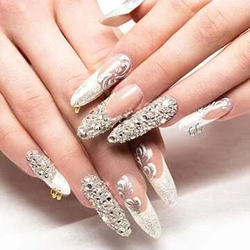 61 Piece Nail Charm Set with Piercing Tool for Art