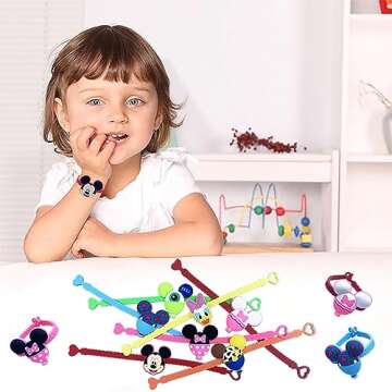 15 Pack Rubber Bracelets for Kids' Birthday Party Supplies