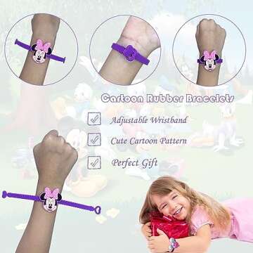 15 Pack Rubber Bracelets for Kids' Birthday Party Supplies