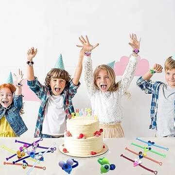 15 Pack Rubber Bracelets for Kids' Birthday Party Supplies