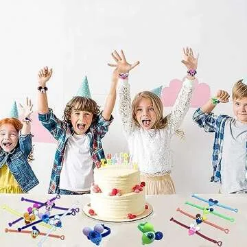 15 Pack Rubber Bracelets for Kids' Birthday Party Supplies