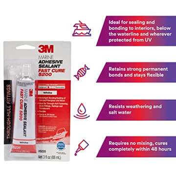 3M Marine Adhesive Sealant Fast Cure 5200 - Waterproof Repair for Boats & RVs