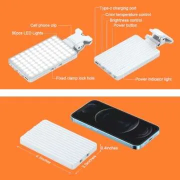 Singwil Clip-On Selfie Light for iPhone and Laptop