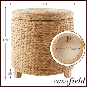 Stylish Casafield 17" Round Storage Ottoman with Lid