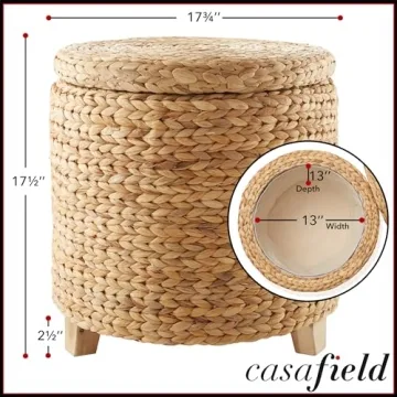 Stylish Casafield 17" Round Storage Ottoman with Lid