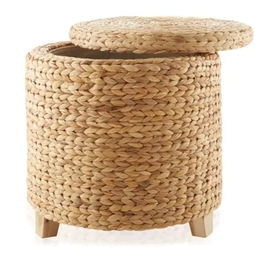 Stylish Casafield 17" Round Storage Ottoman with Lid