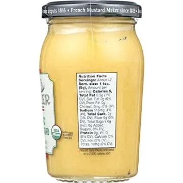 BORNIER Original Organic Dijon Mustard for Gourmet Flavors